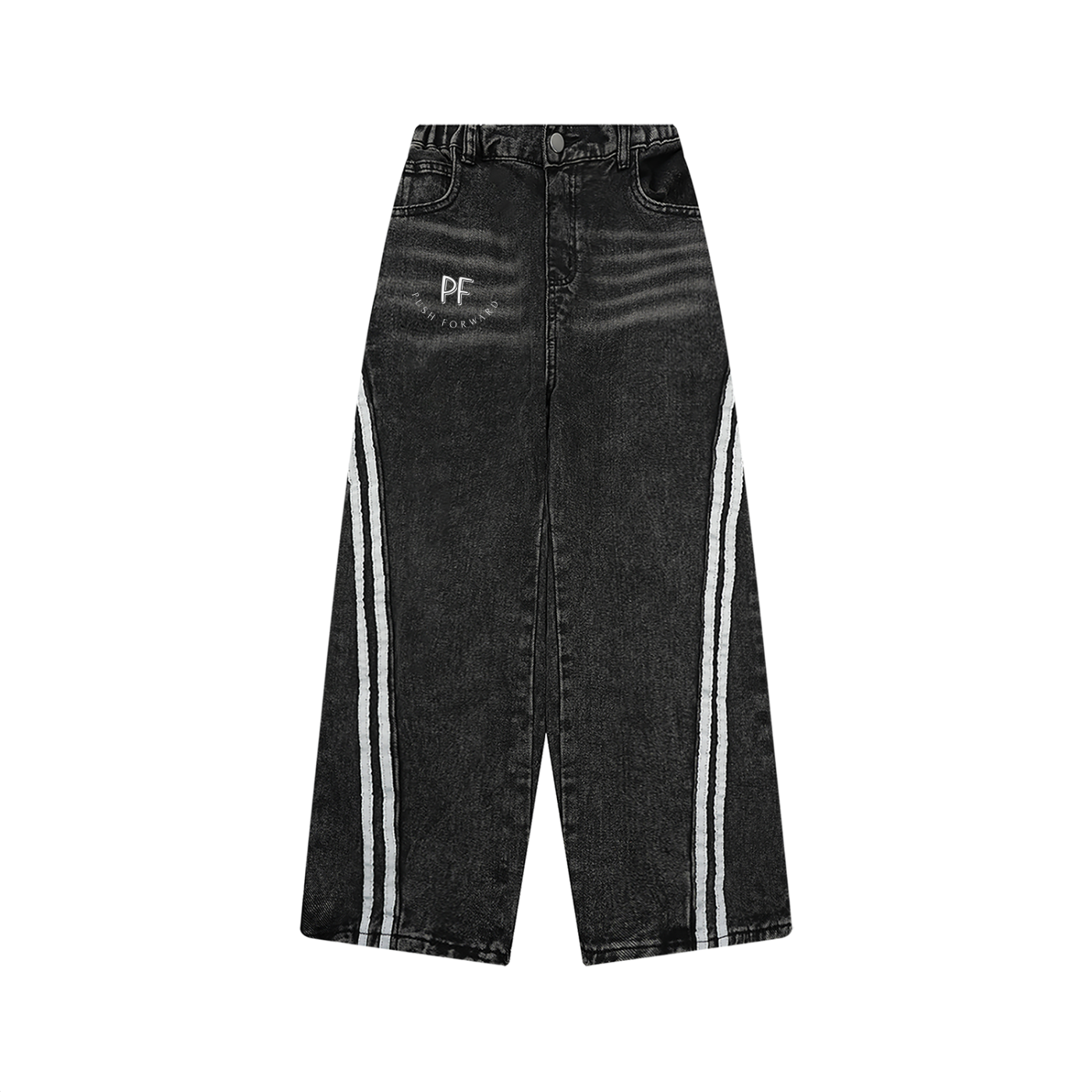 Kid’s Vintage Wash Side Stripe Baggy Jeans