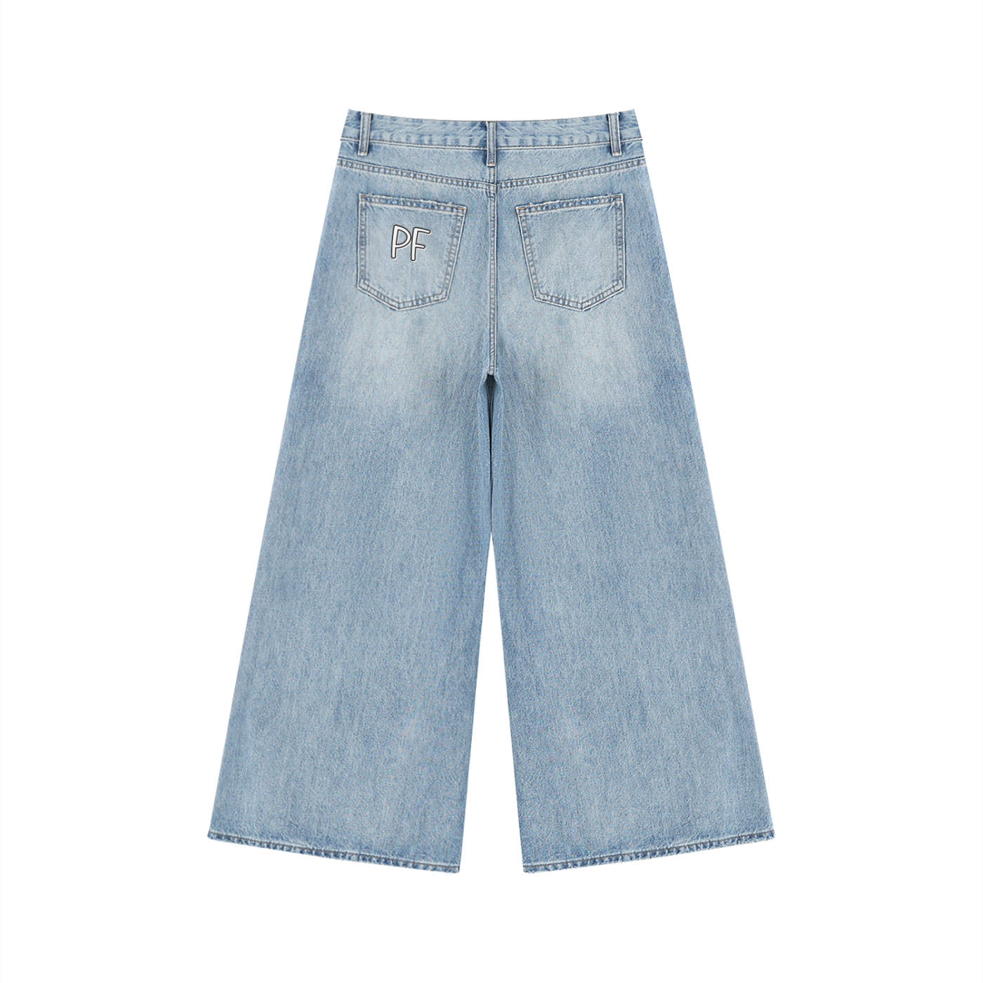 Women's Vintage Wash Distressed Wide Leg Jeans