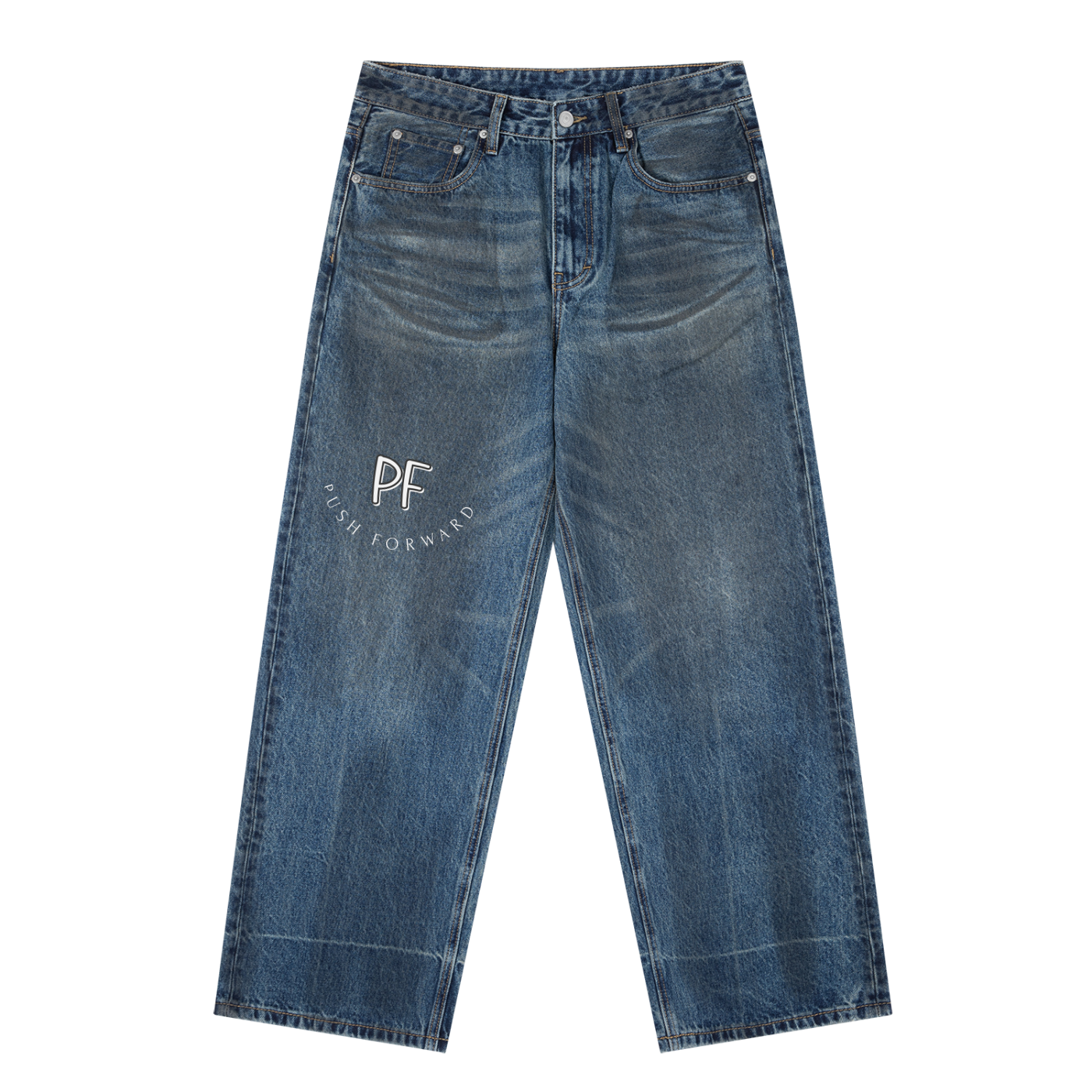 Vintage Wash Baggy Denim Jeans