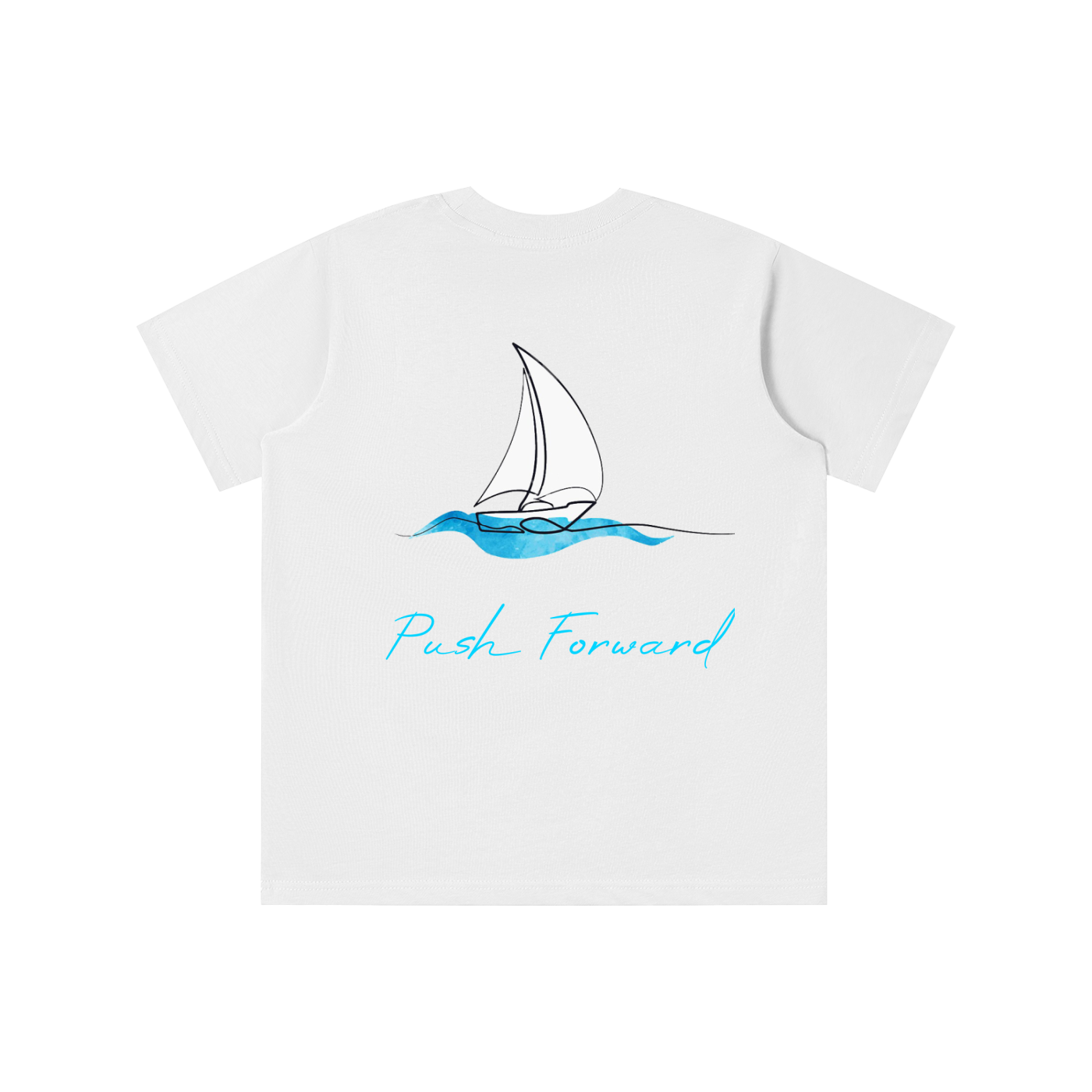 Essential Kids' T-shirt Waves Push Forward.