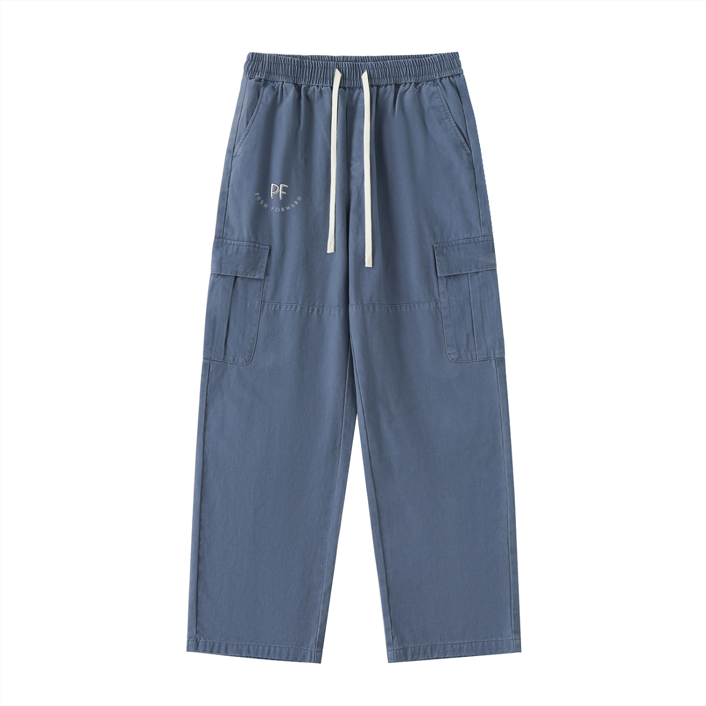 Drawstring Waist Straight-Leg Cargo Pants