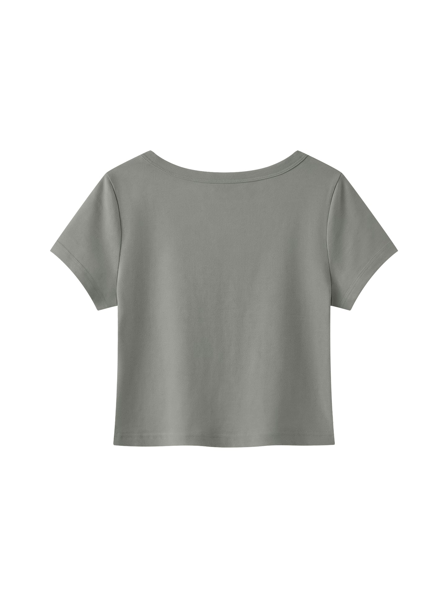 Women's Solid Color Slim Crop T-Shirt